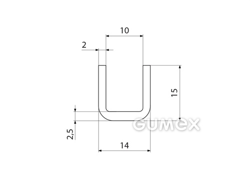 Kompaktní silikonový profil, tvar U - 0517